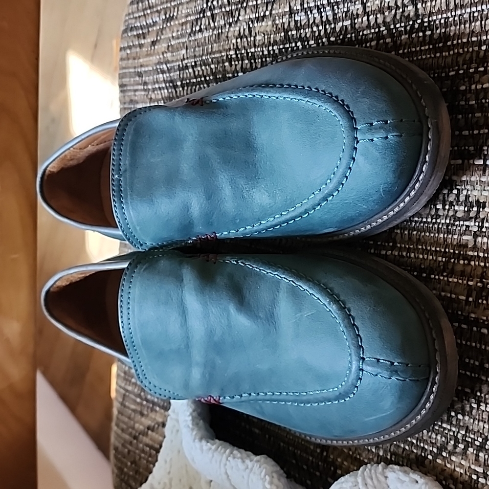 John Fluevog Reynolds Casual Leather Loafer Shoes - Color Teal
